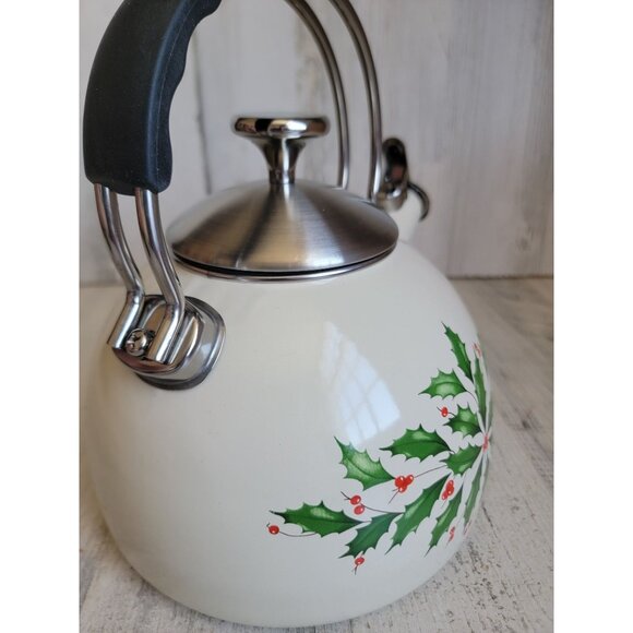 Lenox‎ tea kettle 892561 mistletoe home decor kitchen xmas - Picture 7 of 9